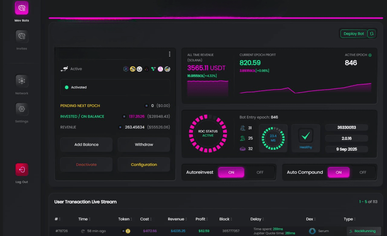 MevEngine Dashboard